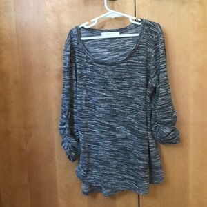 Cherish gray ruffle sleeve top